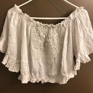 Hollister white off the shoulder top